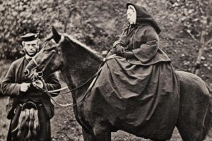 Queen Victoria on a pony in Scotland