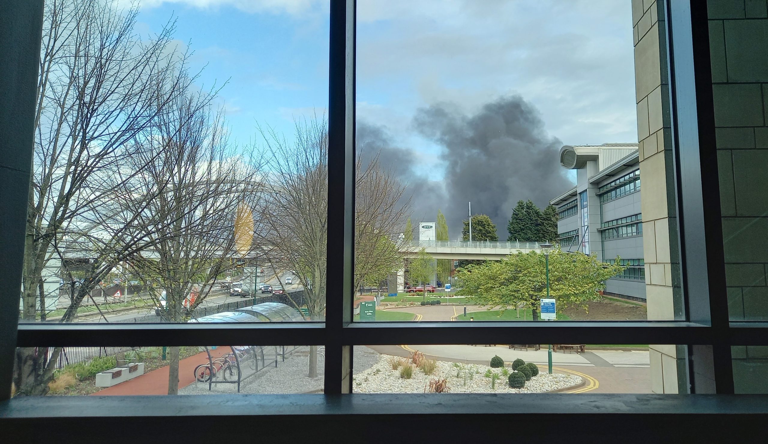 View from inside the Biodiversity building at The University of Nottingham